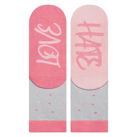 Chaussettes longues colorées pour femmes SOXO avec inscription coton love hate