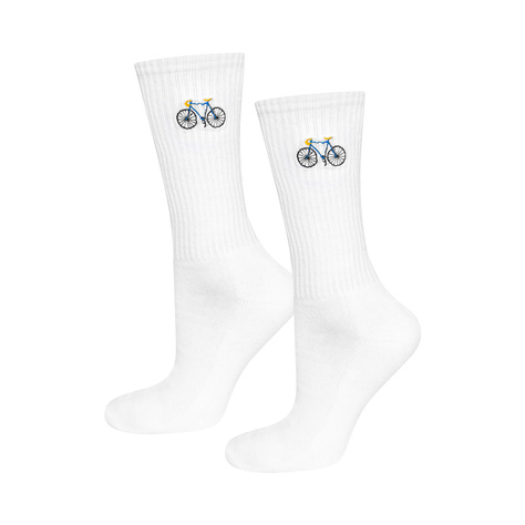 Chaussettes SOXO blanches avec broderie pour hommes - 5 paires 