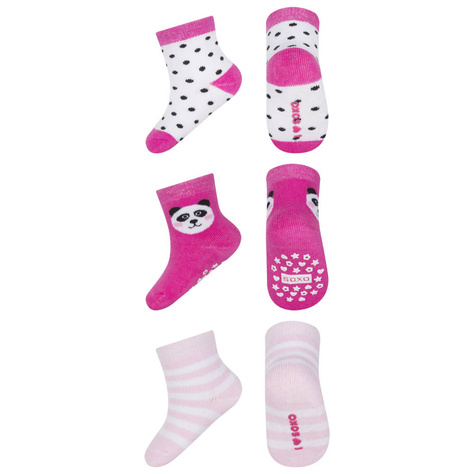 Lot de 3x chaussettes bébé SOXO à pois noirs