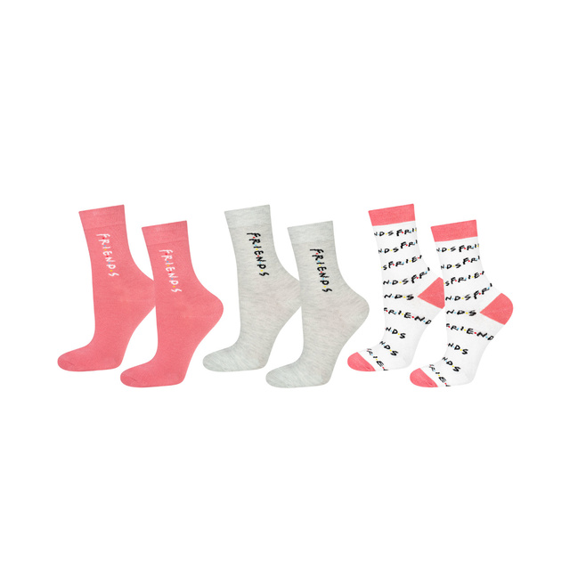 Lot de 3 chaussettes femme SOXO | chaussettes heureuses | pour un fan de la série Friends | cadeau | couleurs