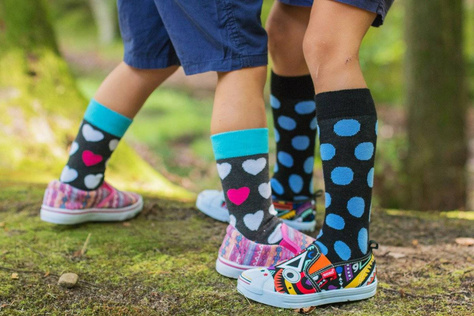 Chaussettes grises SOXO GOOD STUFF avec des cœurs pour enfants