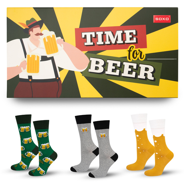 Chaussettes homme SOXO couleur bière - 3 paires 