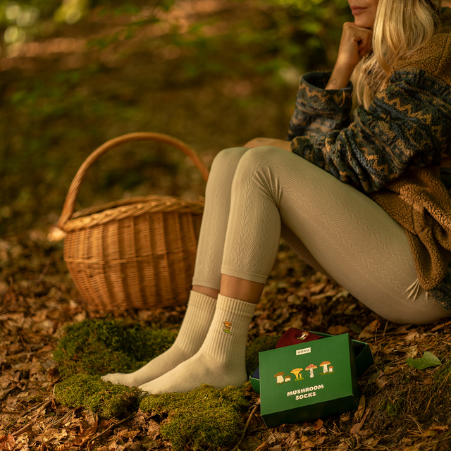 Lot de 4x chaussettes pour femmes SOXO champignons dans un paquet édition premium