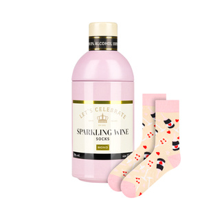 Chaussettes pour femmes SOXO GOOD STUFF drôles de Sparkling Wine dans une bouteille cadeau