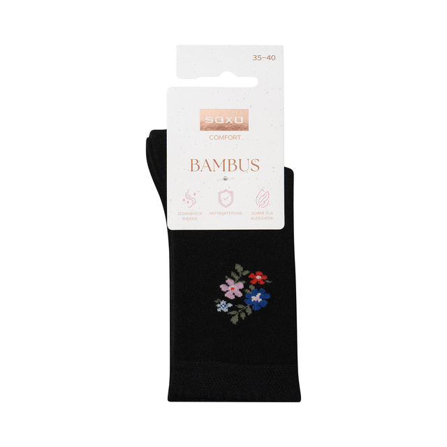 Chaussettes en Bambou à Motif Feuri