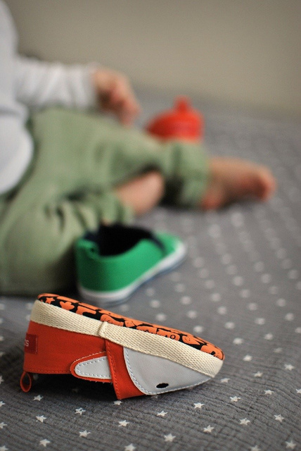 Chaussons bébé SOXO crocodiles verts