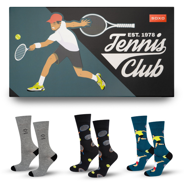 Chaussettes colorées homme SOXO Tennis - 3 paires 