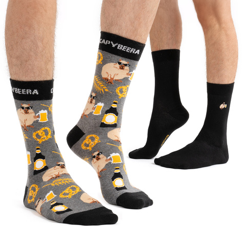 SOXO chaussettes homme capybara avec bière - 2 paires