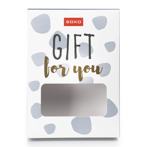 SOXO Gift For You Boîte cadeau blanche - contient : 1 paire de pantoufles ou 1 thermos ou plusieurs paires de chaussettes