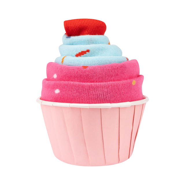Chaussettes roses SOXO cupcake pour femmes - 2 paires