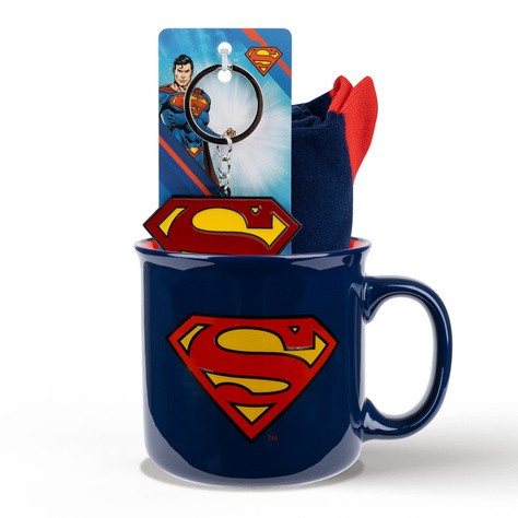 Set Superman mug chaussettes et porte-clés