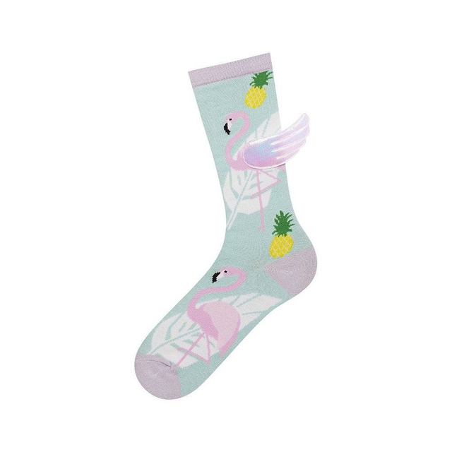 Chaussettes montantes pour femmes SOXO Flamant avec ailes