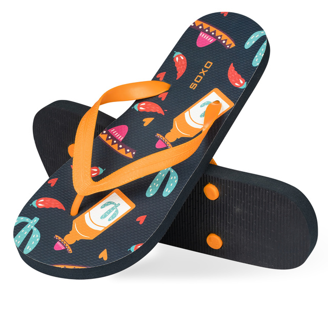 Tongs Comfort de plage pour femme pour hommes SOXO | Teqila & Mexique | Idéal pour des vacances à la plage et une piscine