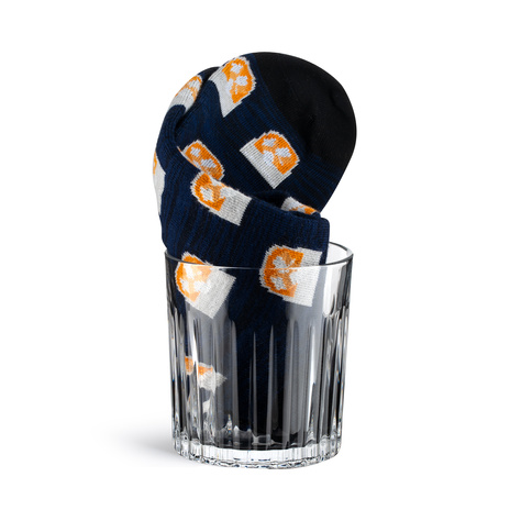 Chaussettes colorées pour hommes SOXO Whiskey avec un verre – parfaites comme cadeau.