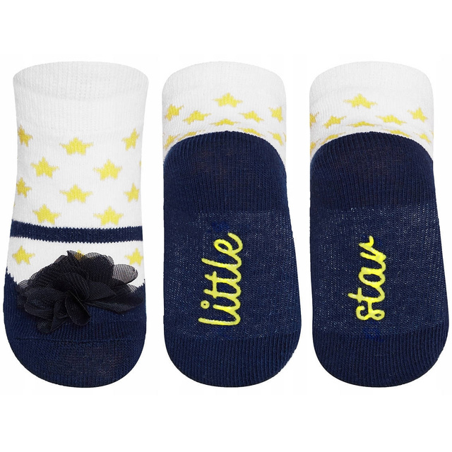 Chaussettes bébé bleu marine chaussettes ballerines SOXO avec inscription  