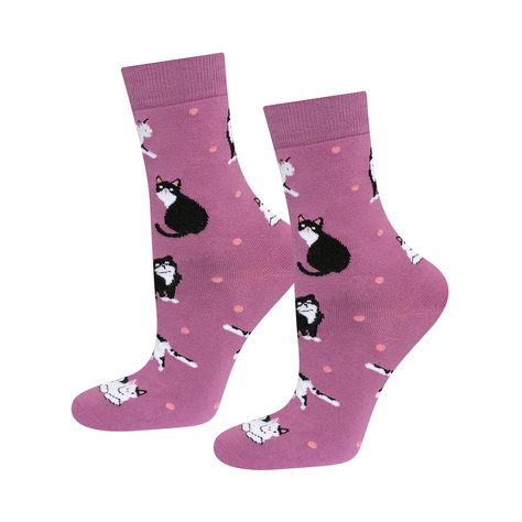 Chaussettes pour femmes SOXO chats en emballage - 3 paires