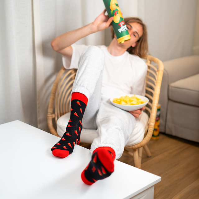 Lot de 3x chaussettes homme SOXO chips en tube