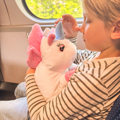 MOMO WAY oreiller de voyage multifonctionnel licorne | croissant | oreiller doux pour la nuque