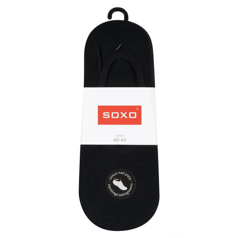 Lot de 6x chaussettes en coton siliconé noir pour hommes SOXO 