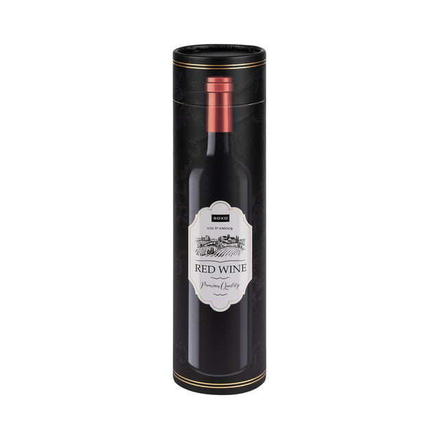 Lot de 3x chaussettes SOXO pour femmes, drôle de vin rouge, dans un tube cadeau 