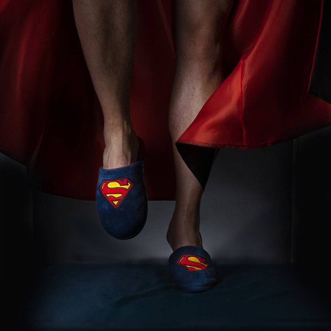 SOXO Superman DC Comics Pantoufles pour hommes - dans une boîte cadeau