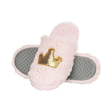 Chaussons roses SOXO pour femmes avec semelle dure TPR | couronne