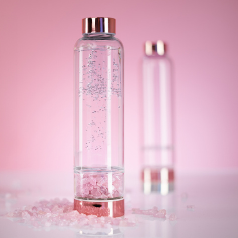 Bouteille d'eau en quartz rose 450mL 