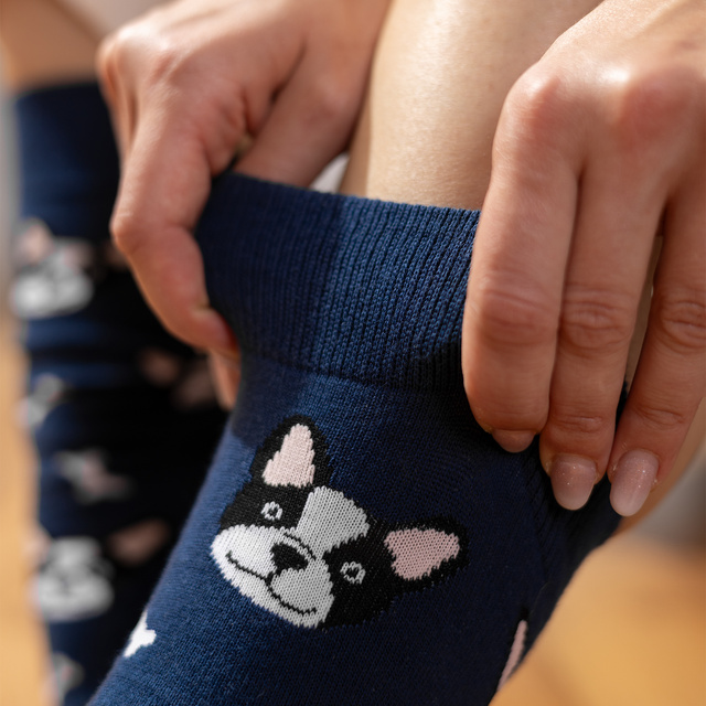 Chaussettes pour femmes | SOXO pour hommes | Chien dans une boîte | idée cadeau idéale | Unisexe