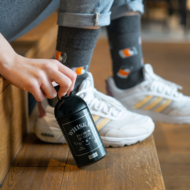 Ensemble de chaussettes pour hommes Whisky en bouteille et bière en canette