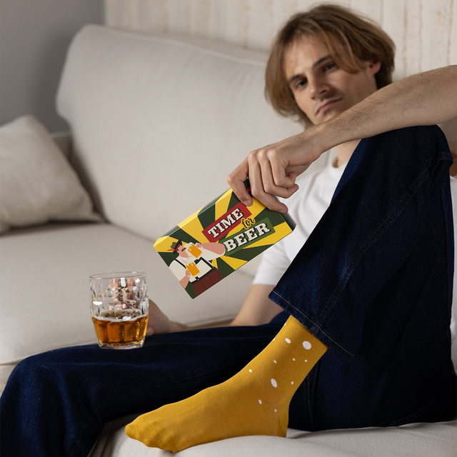 Chaussettes homme SOXO couleur bière - 3 paires 