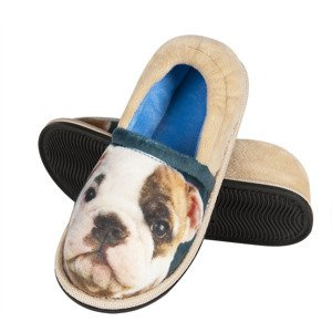 Chaussons pour enfants SOXO de couleur beige avec l'image d'un animal de compagnie