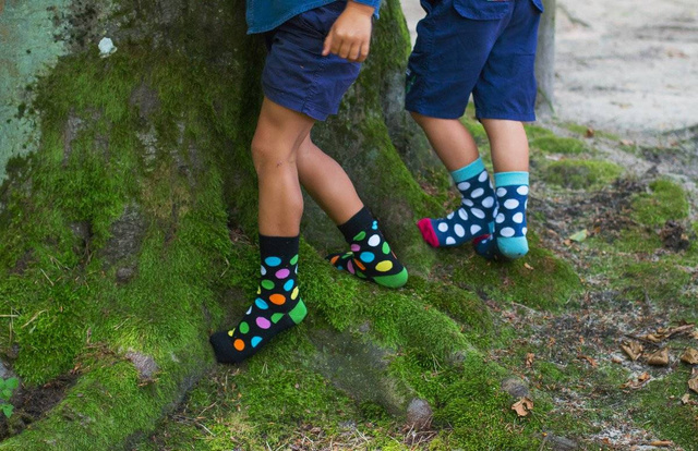 Chaussettes grises SOXO GOOD STUFF avec des cœurs pour enfants
