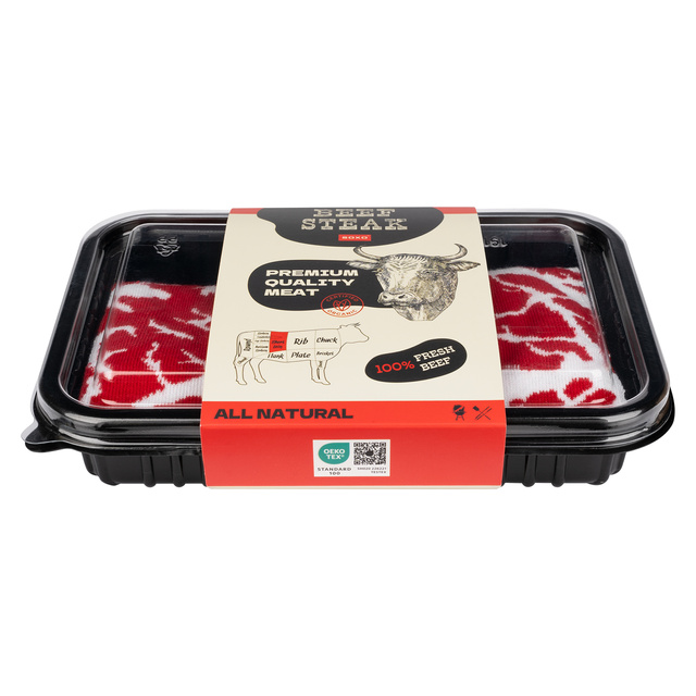 Ensemble de chaussettes à steak et de chaussettes à hamburger dans une boîte
